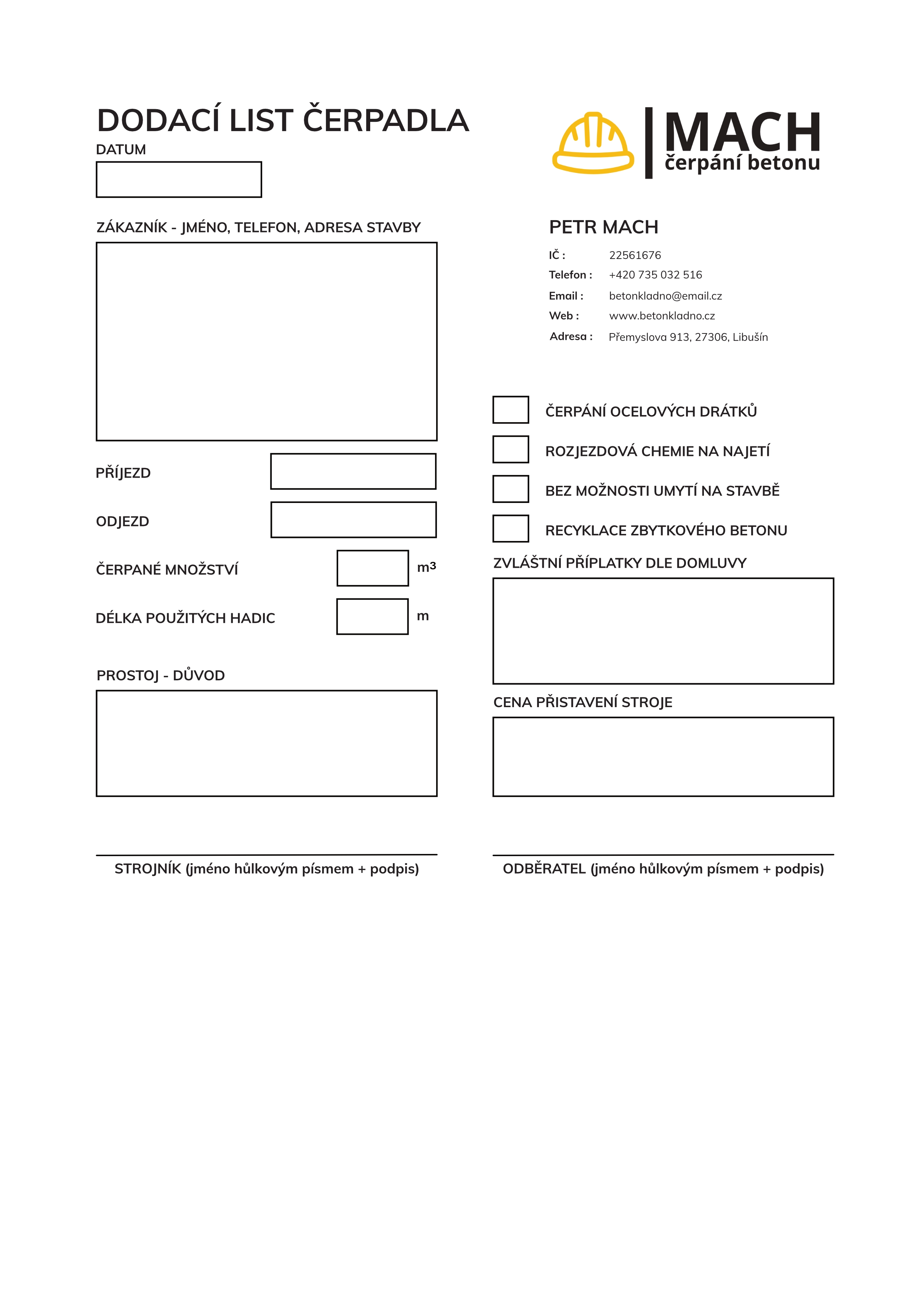 Dodací list zjednodušený